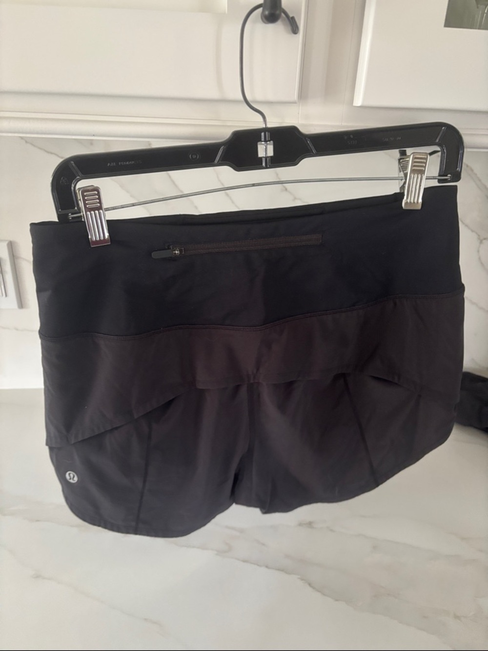 lululemon athletica Black Athletic Running Shorts with Zip Pocket